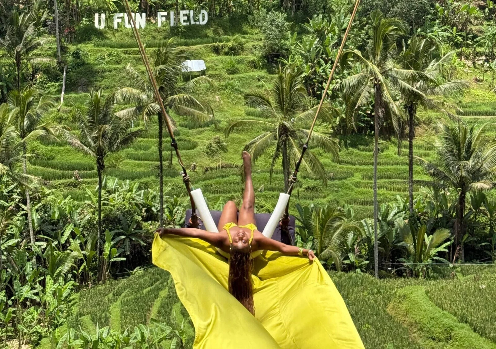 U Fun Field swing overlooking the Payangan rice terraces near Ubud