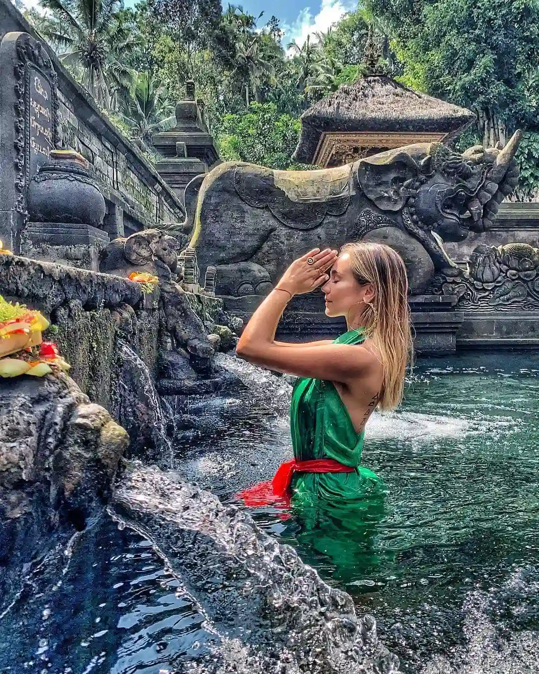 Tirta Empul water temple stop on a private Ubud cultural tour in Bali